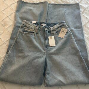 Good American Good Skate Jeans Size 8 High Rise Wide Leg Denim NWT